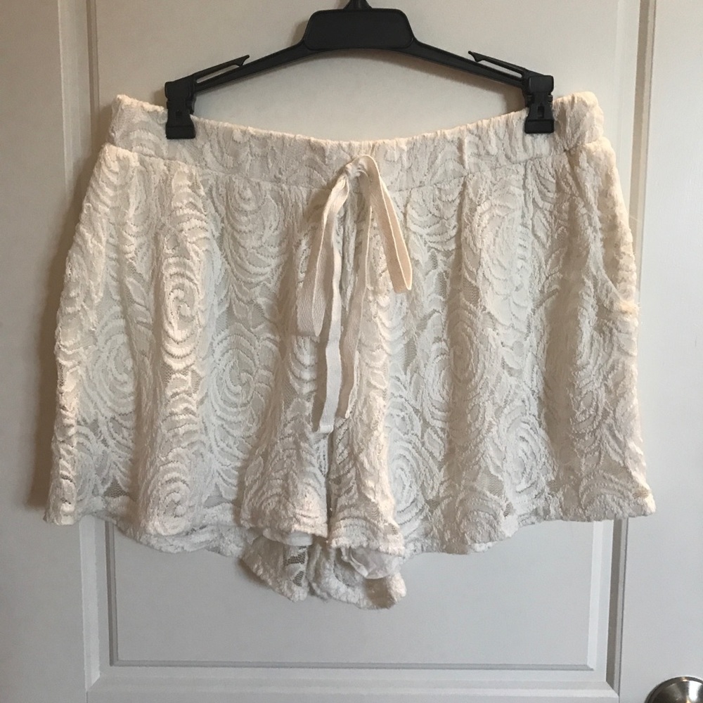 White Lace Shorts